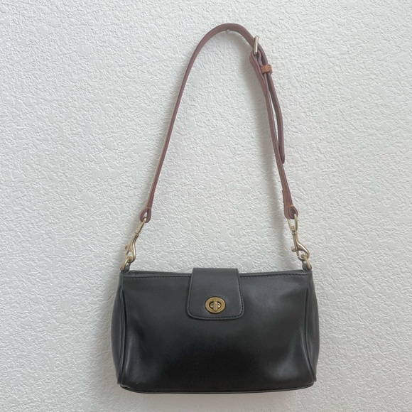 Vintage Y2K COACH 9154 Legacy Demi TurnLock Black Leather Crossbody Bag READ - Picture 6 of 16